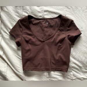 Aerie offline brown v-neck ribbed